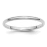 Sterling Silver Rhodium-plated Half-Round Size 4.5 Band