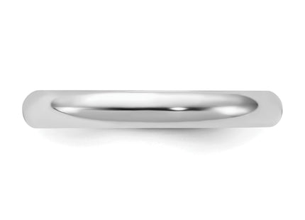 Sterling Silver Rhodium-plated Half Round Band