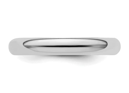 Sterling Silver Rhodium-plated Half Round Band