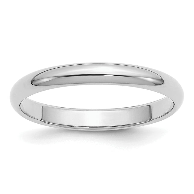 Sterling Silver Rhodium-plated Half Round Band