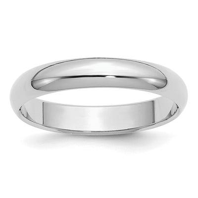 Sterling Silver Rhodium-plated Half Round Band