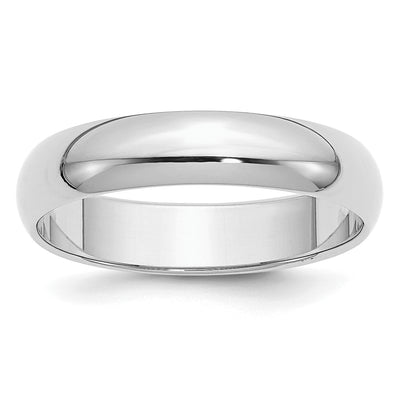 Sterling Silver Rhodium-plated Half Round Band