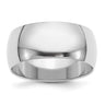 Sterling Silver Rhodium-plated Half-Round Size 6 Band
