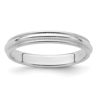 Sterling Silver Half Round Milgrain Band