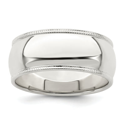 Sterling Silver Half Round Milgrain Band