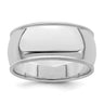 Sterling Silver Rhodium-plated Half Round Milgrain Size 11.5 Band