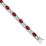 Sterling Silver Rhodium Plated Red CZ Bracelet