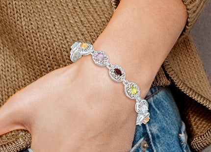 Sterling Silver Bracelets Style QX473RB - Classique Jewelry Inc.