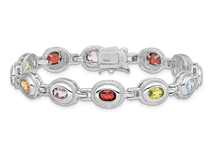 Sterling Silver Bracelets Style QX474RB - Classique Jewelry Inc.