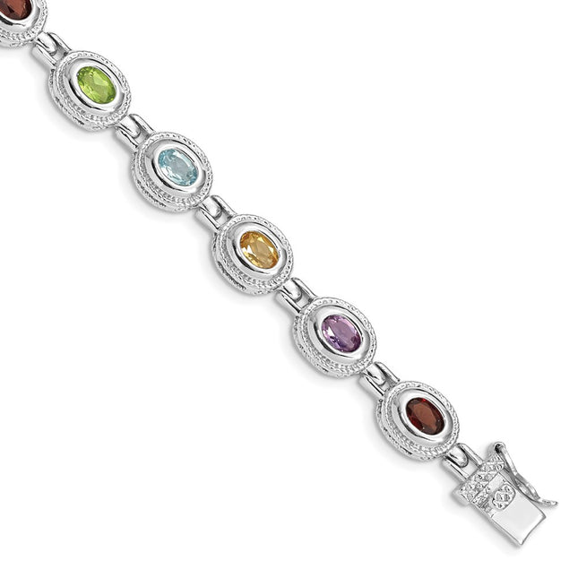 Sterling Silver Bracelets Style QX474RB - Classique Jewelry Inc.