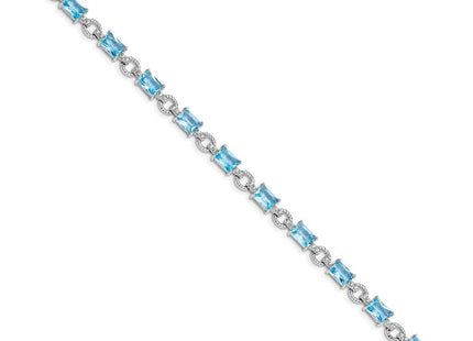 Sterling silver cubic zirconia bracelet, alternate view