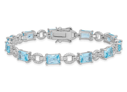 Sterling silver cubic zirconia bracelet, another view