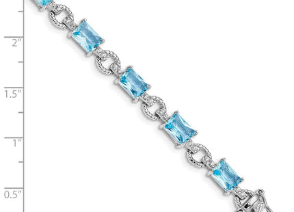 Sterling silver cubic zirconia bracelet, additional view