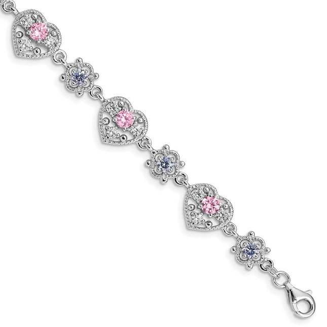 Sterling Silver Bracelets Style QX638CZ - Classique Jewelry Inc.