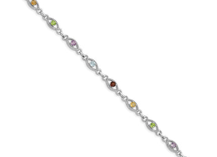 Sterling Silver Bracelets Style QX802RB - Classique Jewelry Inc.