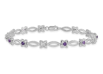 Sterling silver diamond bracelet, another view
