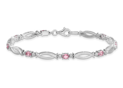 Sterling silver diamond bracelet, further view