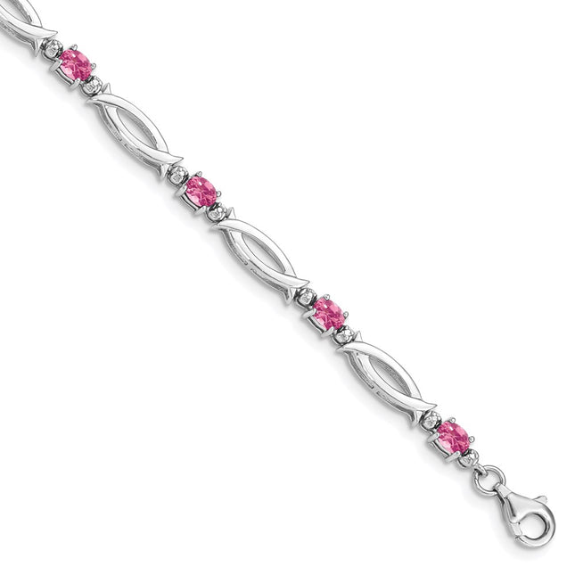 Sterling silver diamond bracelet