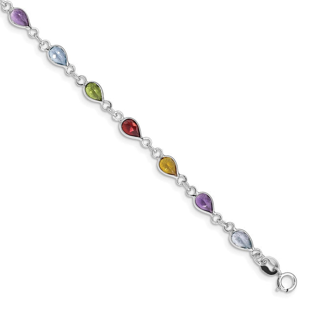 Sterling Silver Bracelets Style QX872RB - Classique Jewelry Inc.