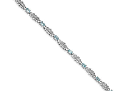 Sterling Silver Bracelets Style QX877AQ - Classique Jewelry Inc.