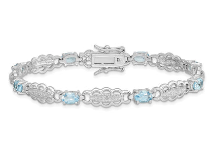 Sterling Silver Bracelets Style QX877AQ - Classique Jewelry Inc.