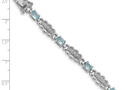 Sterling Silver Bracelets Style QX877AQ - Classique Jewelry Inc.