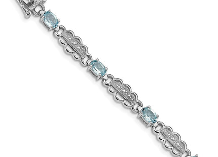Sterling Silver Bracelets Style QX877AQ - Classique Jewelry Inc.
