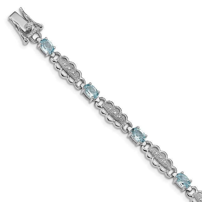 Sterling Silver Bracelets Style QX877AQ - Classique Jewelry Inc.