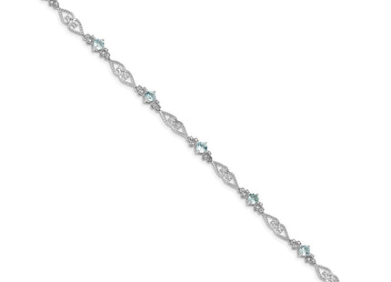 Sterling Silver Bracelets Style QX885AQ - Classique Jewelry Inc.