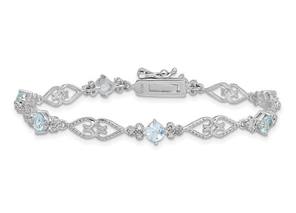 Sterling Silver Bracelets Style QX885AQ - Classique Jewelry Inc.
