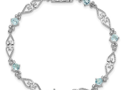Sterling Silver Bracelets Style QX885AQ - Classique Jewelry Inc.