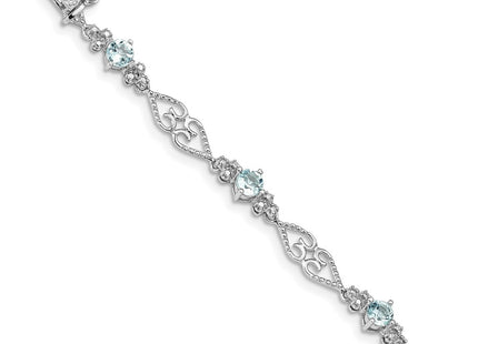 Sterling Silver Bracelets Style QX885AQ - Classique Jewelry Inc.