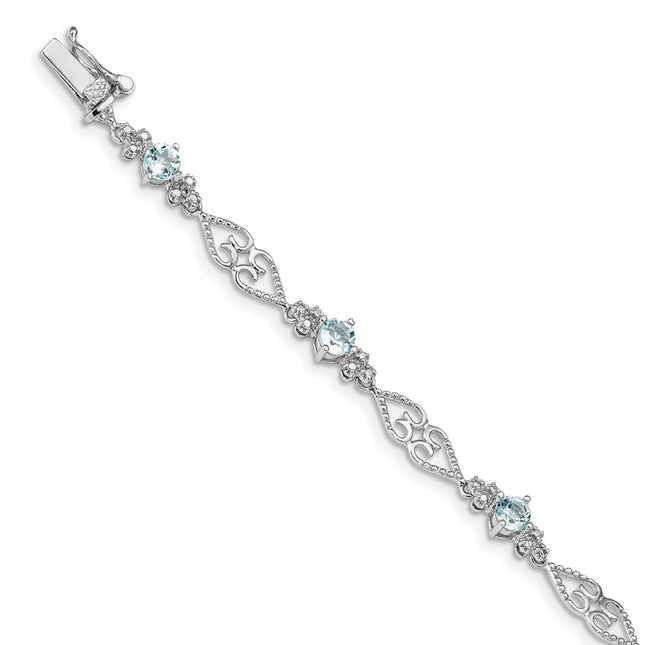 Sterling Silver Bracelets Style QX885AQ - Classique Jewelry Inc.