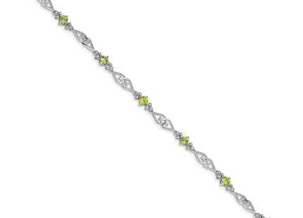 Sterling silver diamond bracelet, alternate view