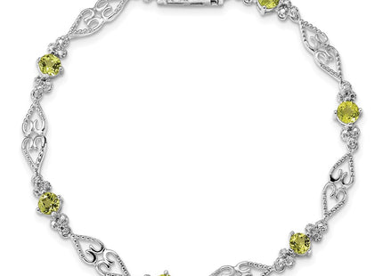 Sterling silver diamond bracelet, further view