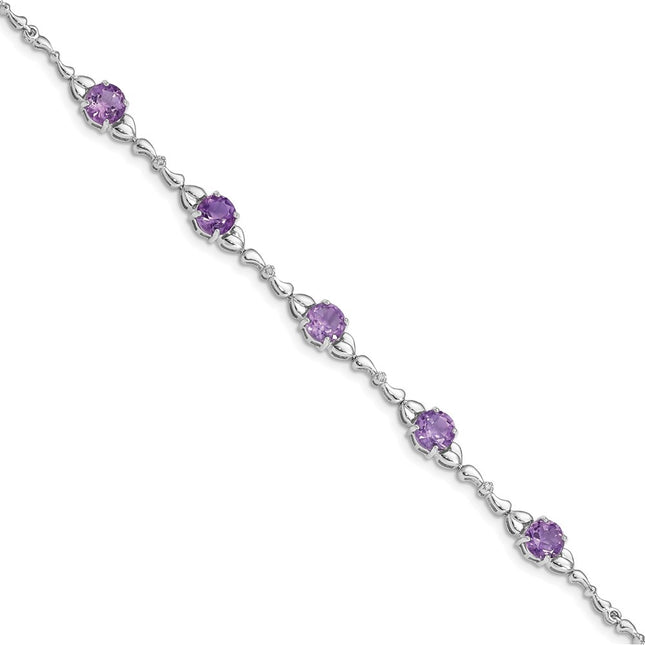 Sterling silver diamond bracelet
