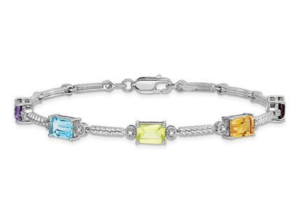 Sterling Silver Bracelets Style QX947RB - Classique Jewelry Inc.