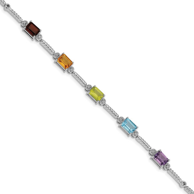 Sterling Silver Bracelets Style QX947RB - Classique Jewelry Inc.