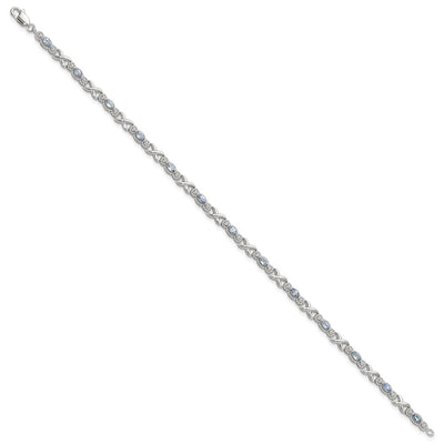 Sterling Silver Rhodium-plated Polished Tanzanite Xs Bracelet