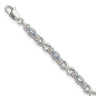 Sterling Silver Rhodium-plated Polished Tanzanite Xs 7. Bracelet