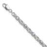 Sterling Silver Rhodium-plated Polished Tanzanite 7. Bracelet
