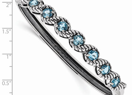 Sterling silver blue topaz bangle, another view