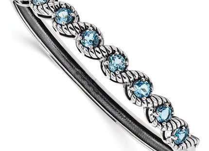 Sterling silver blue topaz bangle