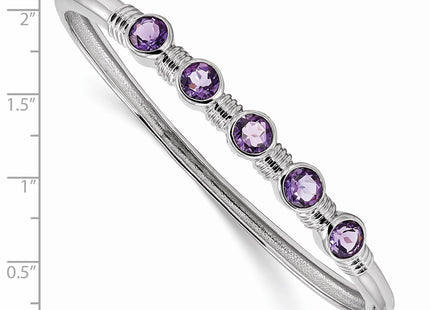 Sterling silver amethyst bangle, another view