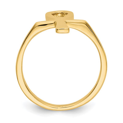 14K Polished Ankh Egyptian Cross Ring