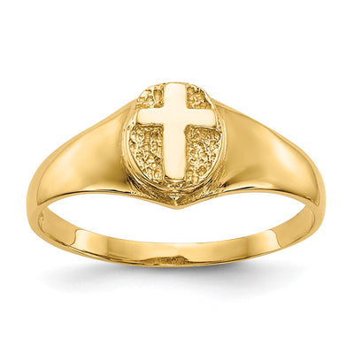 14K gold cross ring