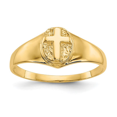 14K gold cross ring