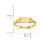 14K Childs Diamond-Cut Signet Ring view