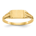 14K Childs Diamond-Cut Signet Ring view