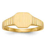 14K 7.5x6.0mm Child's Open Back Signet Ring view